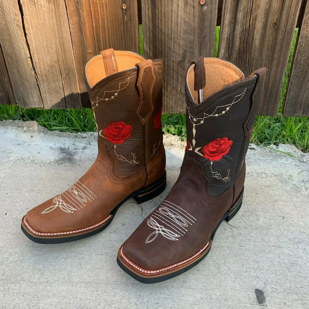 Bota vaquera country cuadrada para mujer hot sale