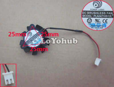 New Power   computer chassis graphics fan PLA04710S12L DC12V 0.05A 2pin #F9