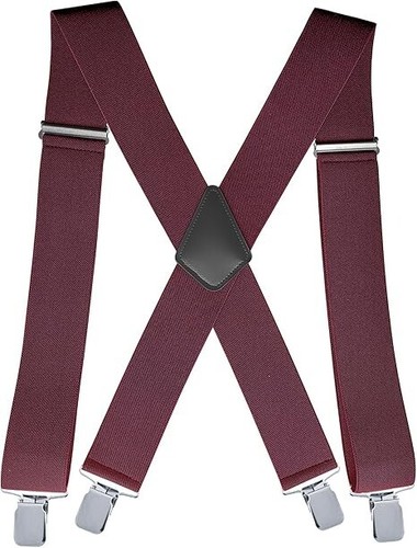 Men's 2 Inch Heavy Duty Suspenders,Adjustable X-Back with Strong Clips for Work - Picture 12 of 12