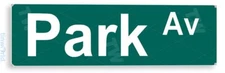 TIN SIGN Park Ave New York Central Park Street Sign Metal Decor B893