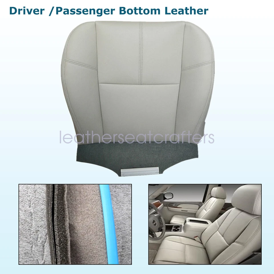 For 2007-2014 Chevy Suburban Tahoe Driver & Passenger Bottom Seat Cover Gray 833 - Imagem 2 de 4