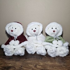 3 Christmas Russ Teddy Bear Stuffed Animal Toys Warm Holidays 12" Tall Plush Lot