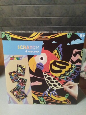 Avenir Scratch 4 Kratzbilder Vogel mit Kratzstift