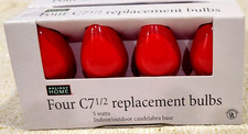 2 Light Bulbs Packs 1 Red, 1 White C 7- 1/2. Decorative . Replacement.