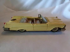 1958 Bandai Chrysler Imperial Yellow Convertible Friction Tin Toy - Free Ship