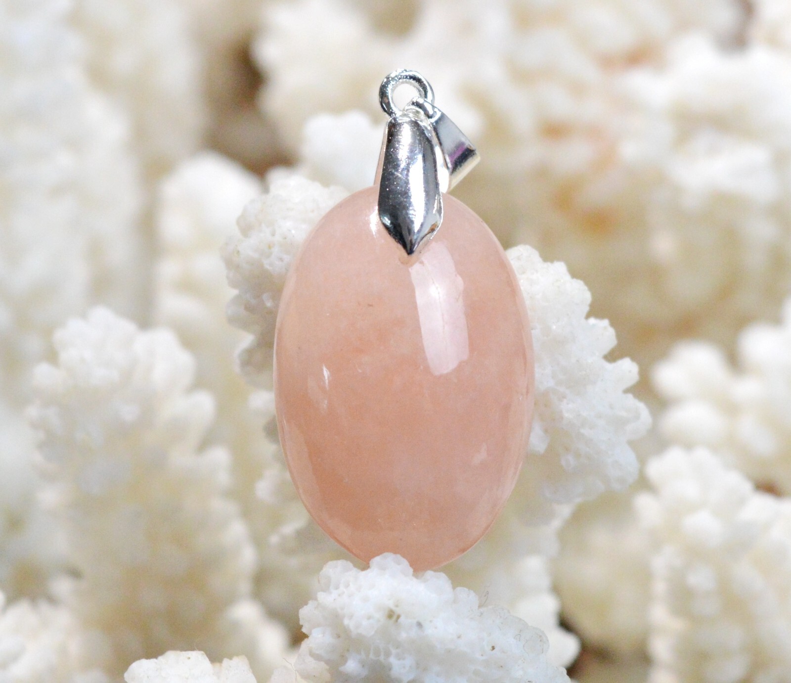 Pendentif morganite naturelle du Pakistan 36 cts, grand cabochon rose FA33