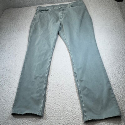 Paige Jeans Men 38x31 Green Jaded Crystal Federal Modern Slim Straight Jayden