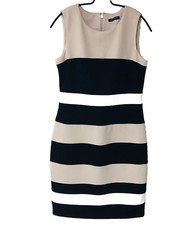 Tommy Hilfiger Womens 6 Knit Dress Office Career Sleeveless Sheath Color Block