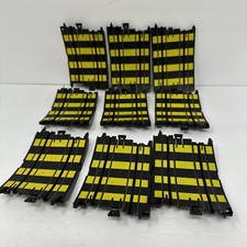 Lot 9 Tyco Vtg HO No. B5879 Transition Tracks Loop Black Yellow Stripe Slot Car
