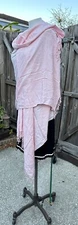 Lord & Taylor Soft Pink Pashmina Shawl Wrap Evening Fringe Edges 76x35 Damask