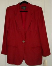Liz Claiborne Petite Collection Woman's Blazer Jacket Size 14 - Red