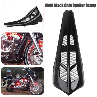 Black Tall Chin Spoiler Scoop Fit For Harley Touring Street Road Glide 2014-2023