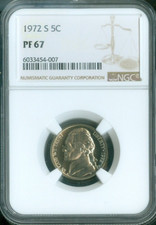 1972 S Jefferson Nickel NGC PF67 Quality