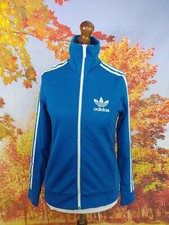 adidas Trefoil blue full zip Tracksuit Jacket. UK women's size Small, size 38