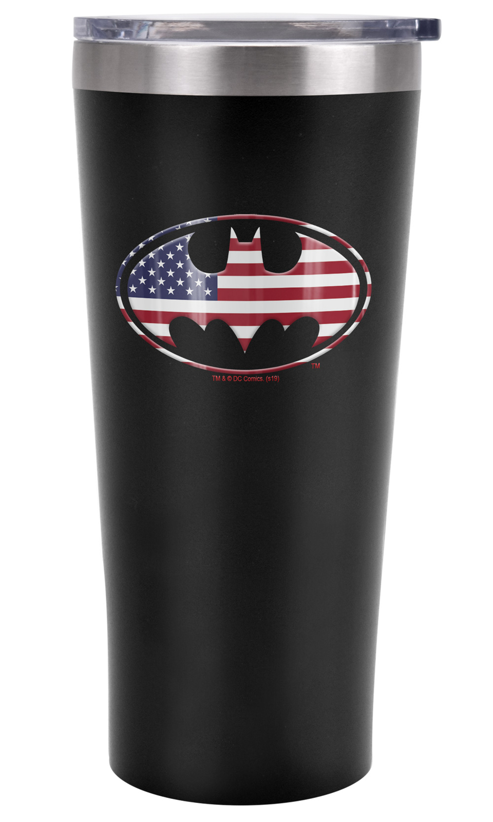 Batman Logo American Flag Shield Tumbler 20oz Vacuum Insulated Leak Resistant