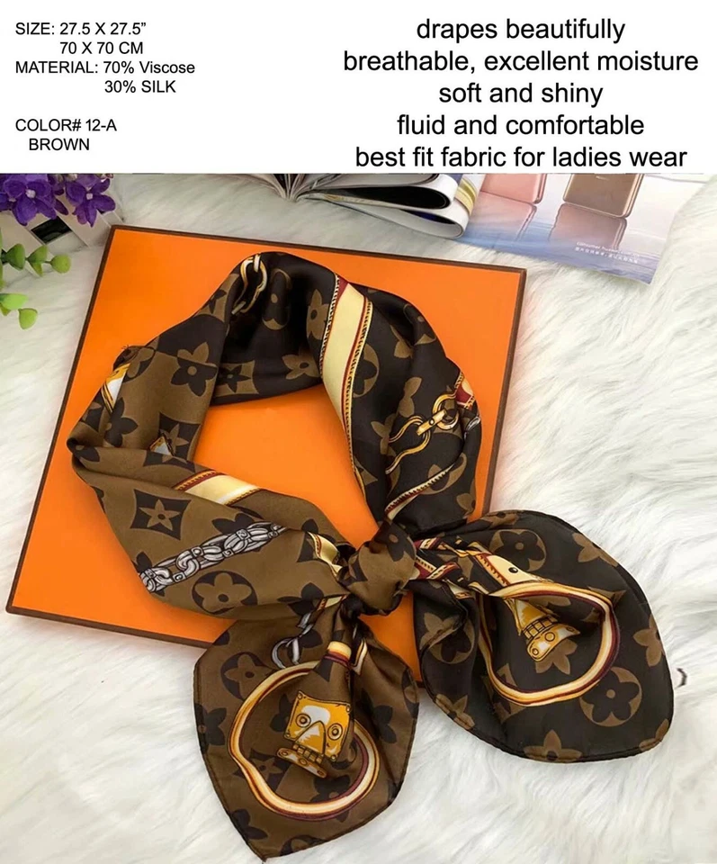 70% Viscosa 30% SEDA Bufanda Moda Estilo Tribal Mantón Floral 27.5 X 27.5" Foto 4 de 4