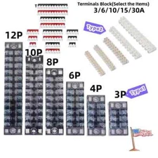 3-12P Terminal Block Dual Row Screw 15/25A /12P 3-30A Terminal Block 1/5 Sets