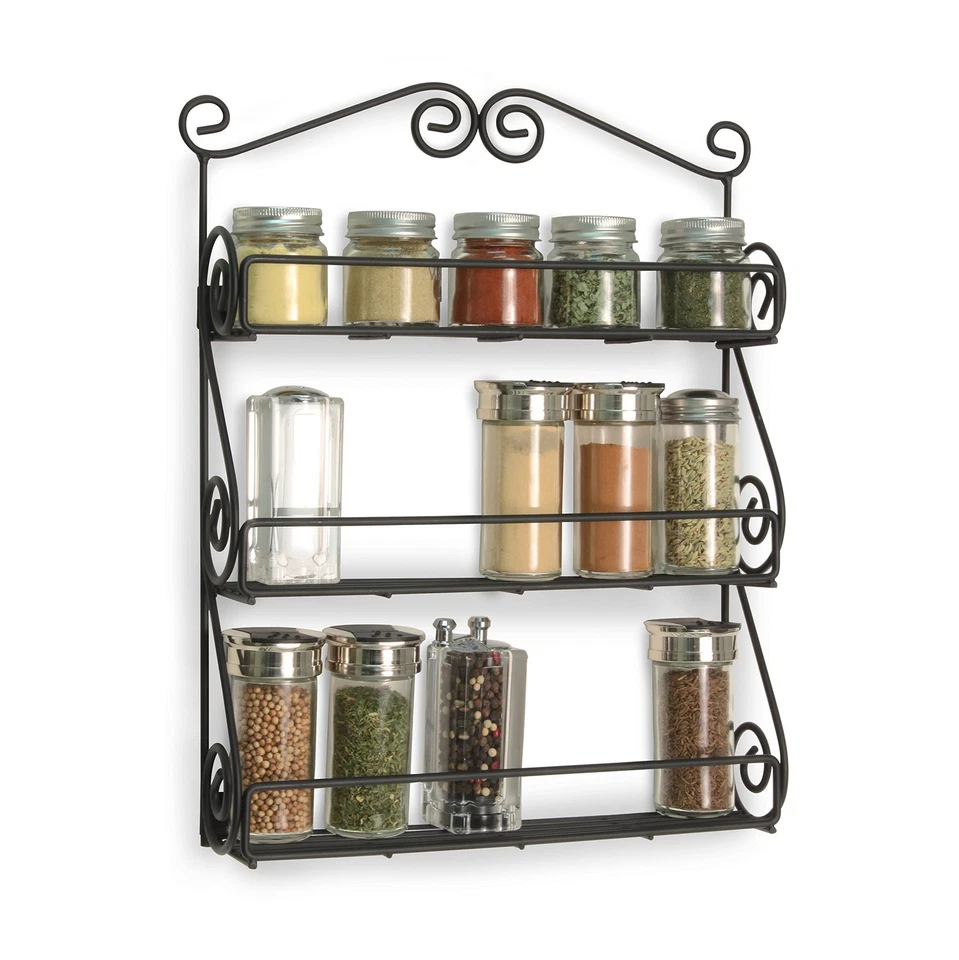Spectrum Diversified Scroll Wall-Mounted Traditional Spice Rack Organizer for - Image 3 of 4