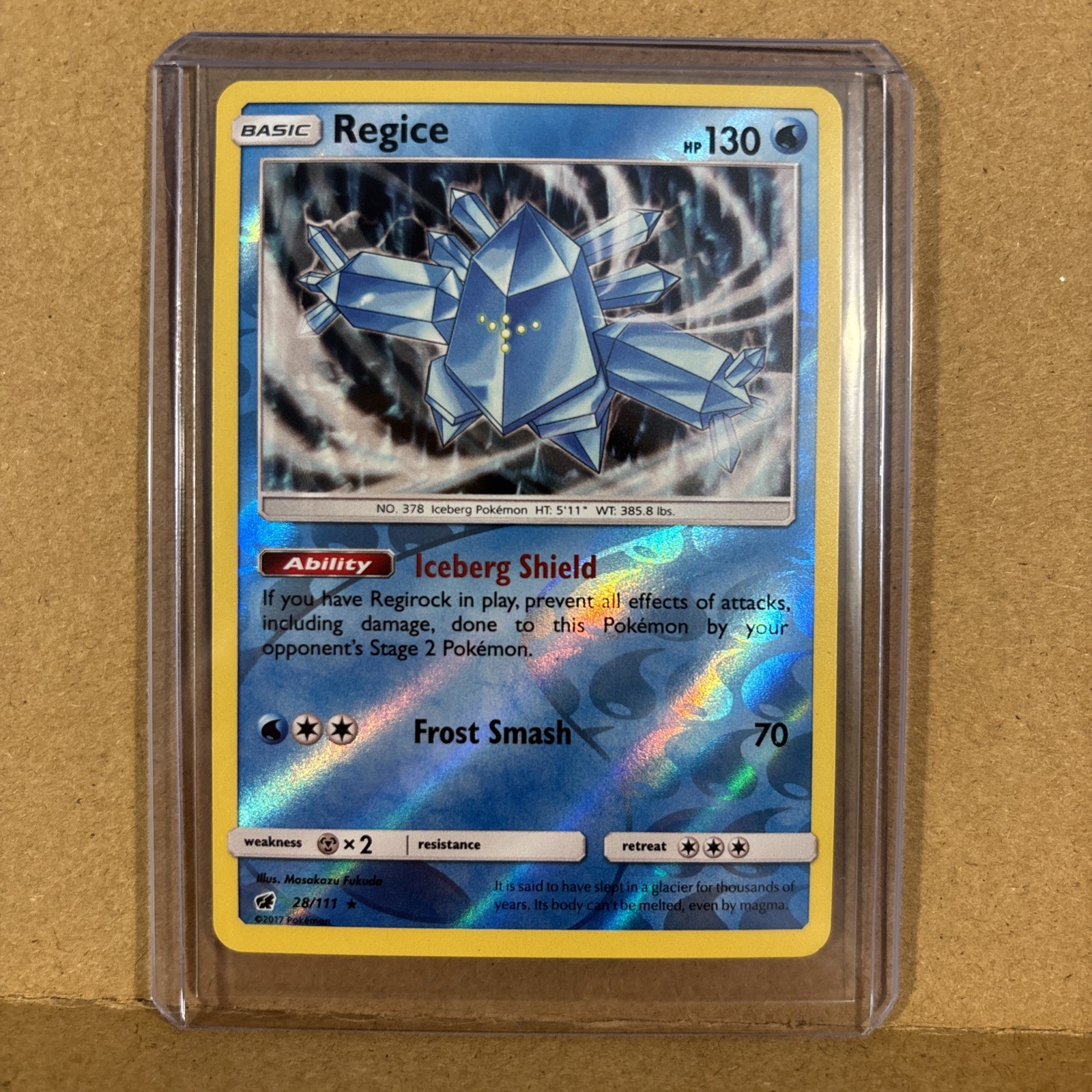 Regice 28/111 Sm-Crimson Invasion Reverse Holo