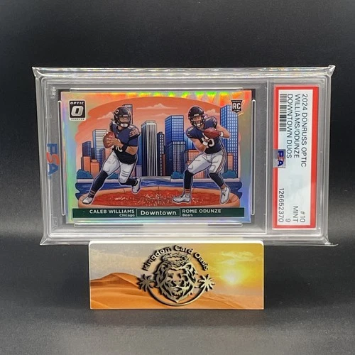 2024 Panini Optic Dual Rookie Downtown #10 Caleb Williams Rome Odunze (RC) PSA9