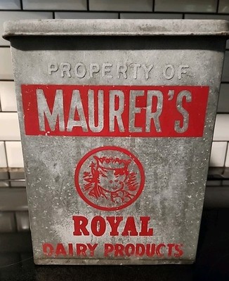 Vgt Milk Porch Box Maurer's Royal Dairy Products Insulated Galvanized 11 X 8 X 8