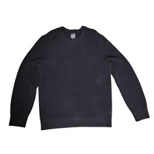 Gap Mens L Black Cotton Pullover Crew Neck Ribbed Knit Sweater