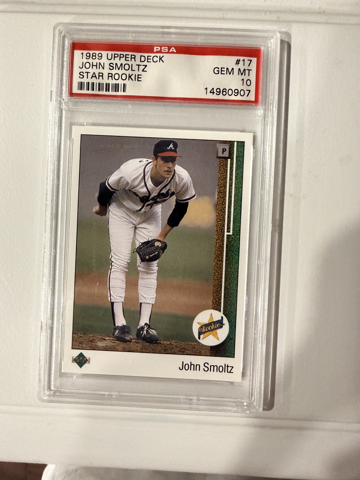 1989 Upper Deck Star Rookie John Smoltz #17 PSA 10 Atlanta Braves MLB