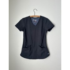 Greys Anatomy by Barco Black Scrub Top Professional Medical Uniform XS