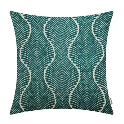 BRAWARM Chenille Jacquard Pillow Covers Wavy Geometry Cushion For Couch Sofa Bed