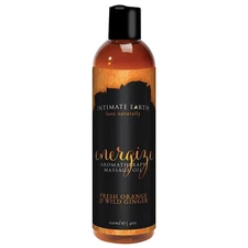 Intimate Earth Energize Aromatherapy Massage Oil - 4 oz Fresh Orange Wild Ginger