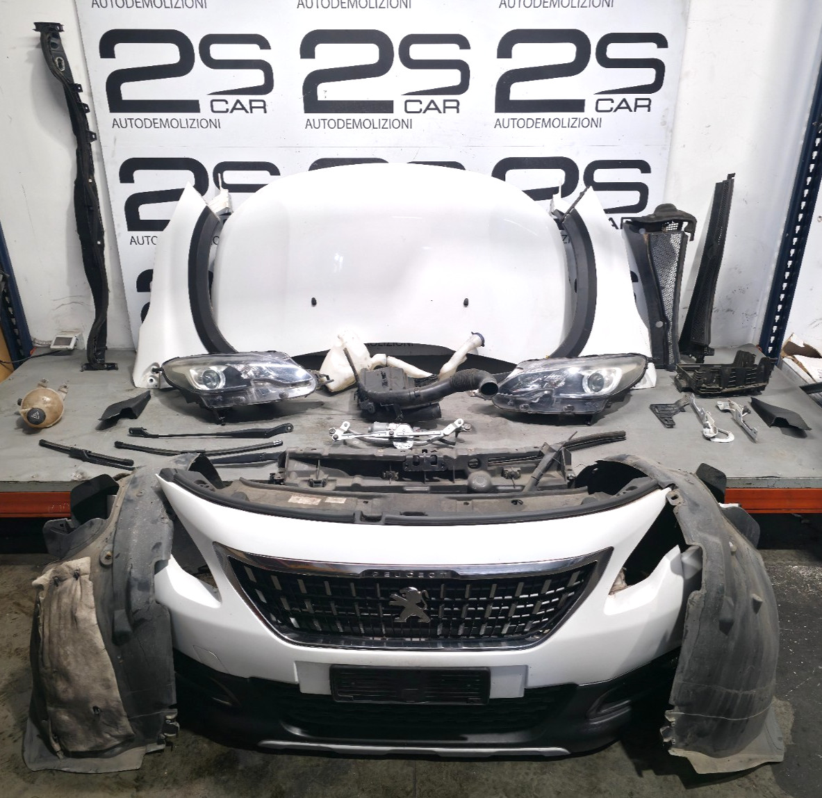 MUSATA ANTERIORE PARAURTI COFANO FARI PEUGEOT 2008 ANNO 2016 2019 1.6 DIESEL