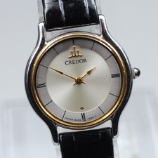 Near Mint SEIKO Credor 8420-0150 18K Gold Bezel Quartz Women's Watch Japan