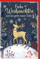Weihnachten Reh Mit Schleife GlüCkwunschkarte Mit Umschlag