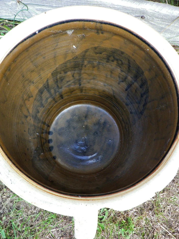 Tontopf Steinguttopf Steintopf hellbraun ca. 10 Liter mit zwei Henkel ri697 - Bild 4 von 4