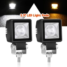 Light bar LED Cube Pods Flush Mount White Amber DRL Driving Fog Lamp Bumper SUV