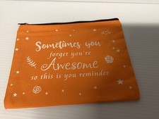 Zipper Money Bank Bag Pencil Pouch Makeup Holder Orange