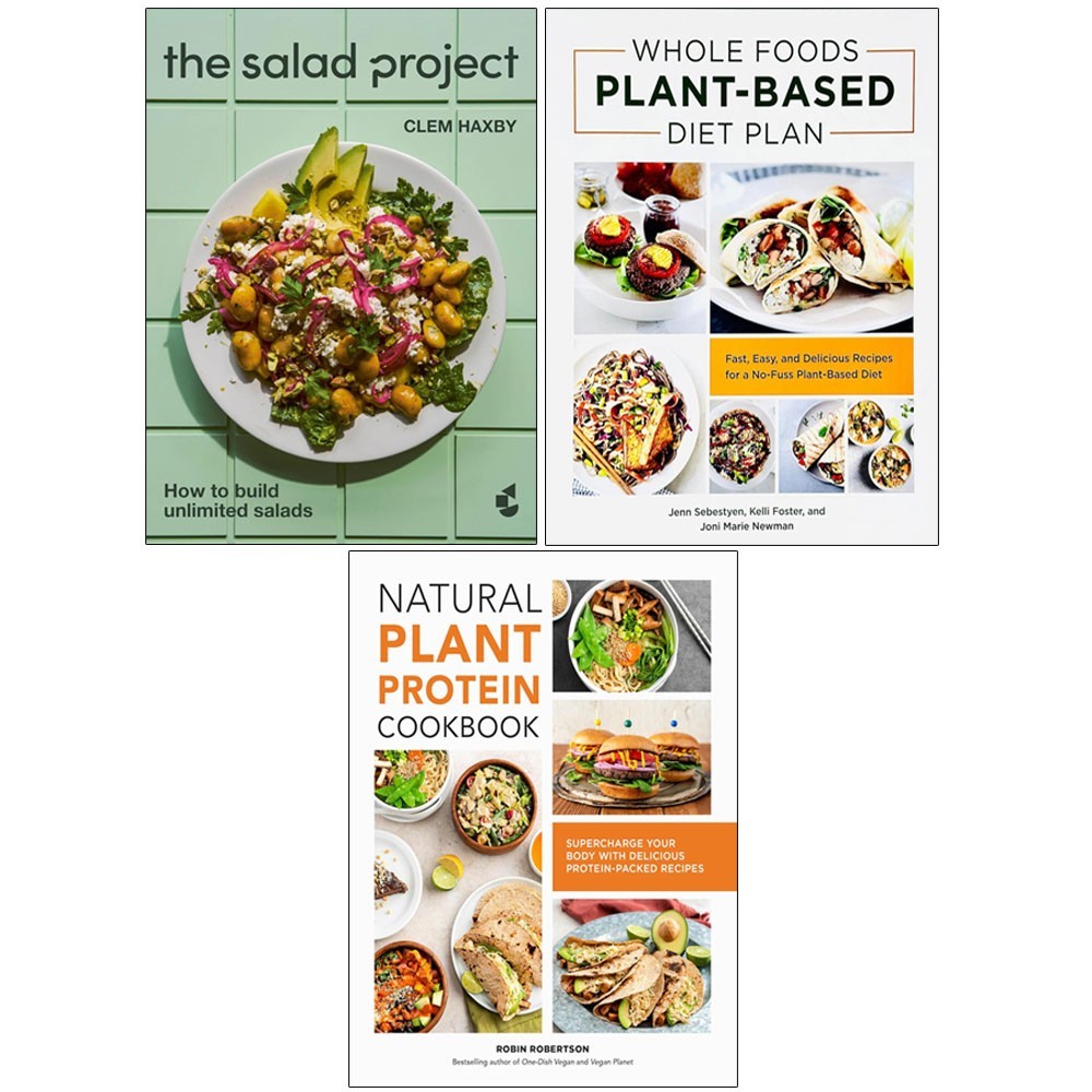 Salad Project(HB), Whole Foods Plant Based, Natural Plant Protein 3 Books Set
