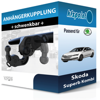 für Skoda Superb Kombi 03.2015-06.2024 Vapos AnhäNgerkupplung Schwenkbar Neu