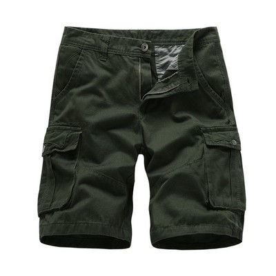Men's Casual Chino Cargo Shorts Pants Solid Multi Pockets Workwear Trousers