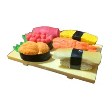 Miniature Toy Sushi Set, Play Sushi Rolls And Tray, Size 4" By 2.5"