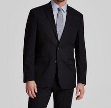 Kenneth Cole Men's Black Techni Cole Slim Fit 2-PC Jacket Pants Suit Size 46R