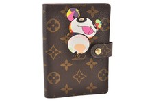 Authentic Louis Vuitton Monogram Panda Agenda Notebook Cover R20011 LV 276AB