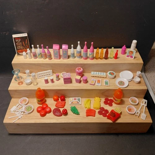 Vintage 80s 90s Barbie Kitchen Accessories Lot Dishes Food Drinks