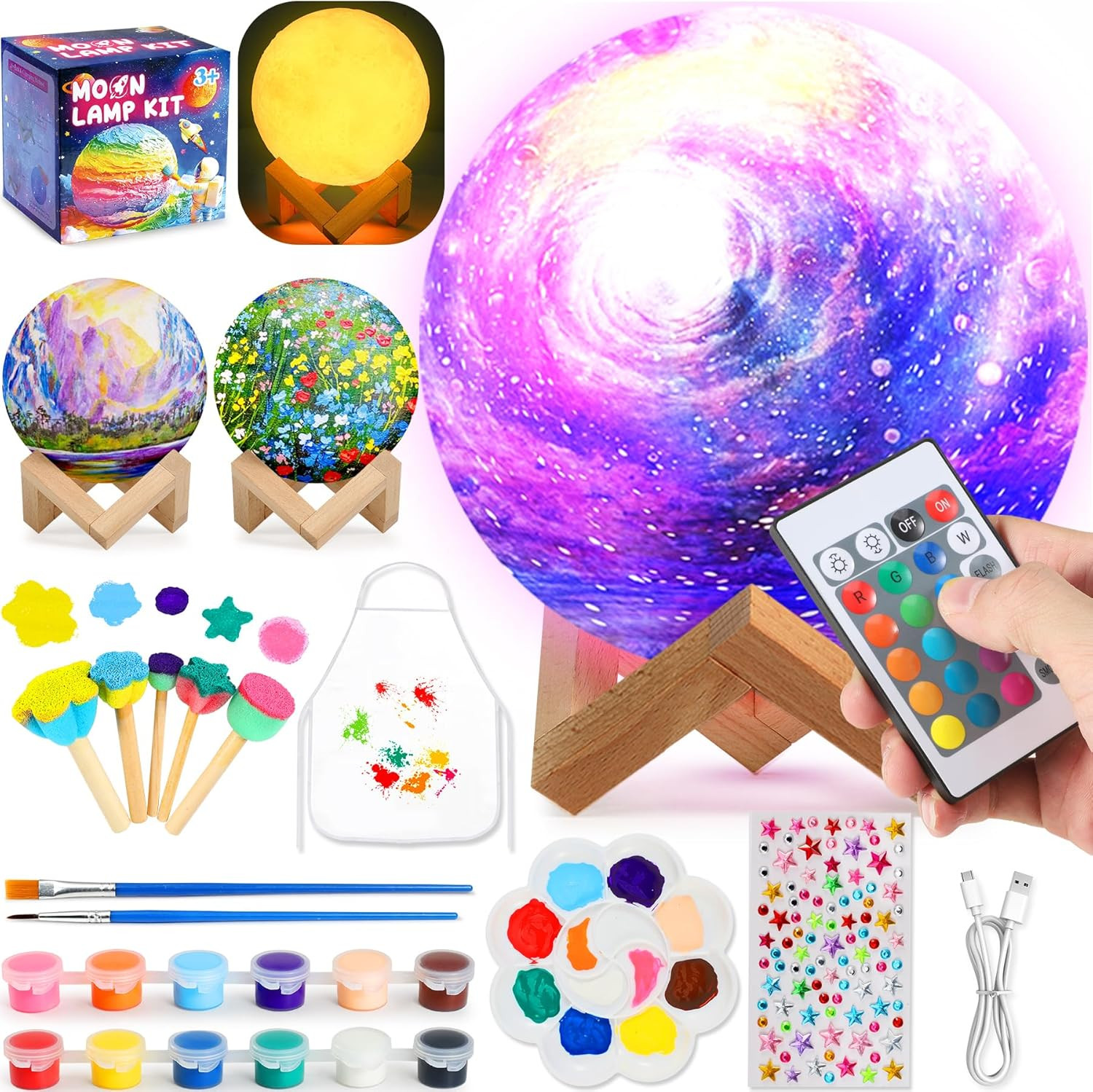 Mondlampe Space Kit Bastelset Kinder Ab 6-12 Jahre DIY Mondlampe Malset Kreativ