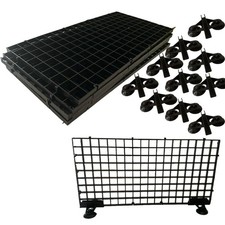 5 PCS Black Adjustable Plastic Fish Tank Isolation Divider Panel with Suckers