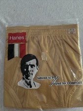 VINTAGE HANES BRIEFS UNDERWEAR made in USA Sz 34 - 100% Nylon Tricot- See Photos