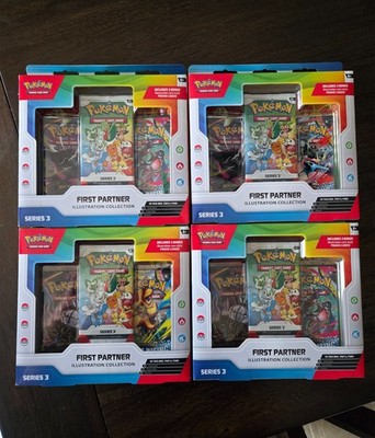 Pokemon TCG First Partner Illustration Collection Series 3 - NIB - Lot of 4