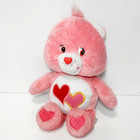 Care Bears Love-a-Lot Bear 8" Plush 2002 Play Along Pink Two Hearts 20cm VTG
