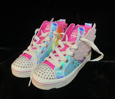 SKECHERS Twinkle Toes Girls High-Top Rainbow Light-Up Sneakers US 3 EU 35