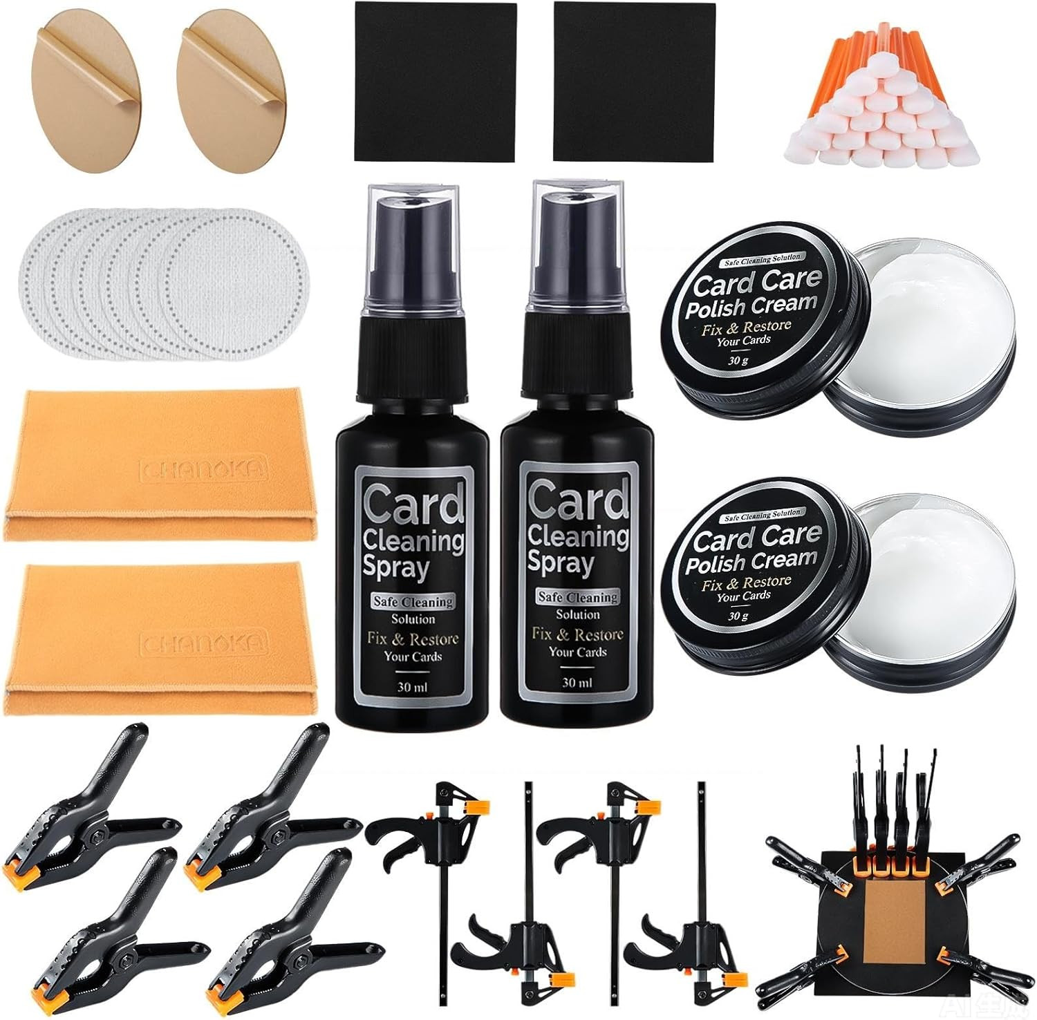 Professional Trading Card Cleaning and Repair Kit with Accessories